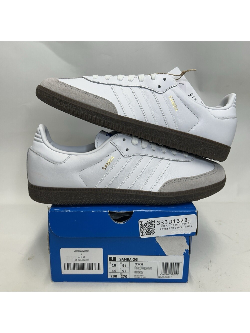 adidas Samba OG Low “Double White Gum” IE3439 Men’s 10